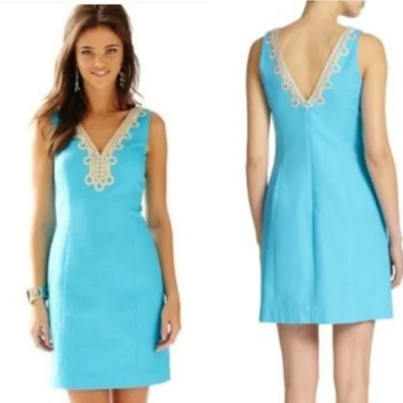 Lilly Pulitzer Dresses & Skirts - LILLY PULZTER Bentley dress size 0 gold trim